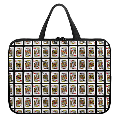 Four Kings Playing Cards Pattern Print Laptop Sleeve With Handle