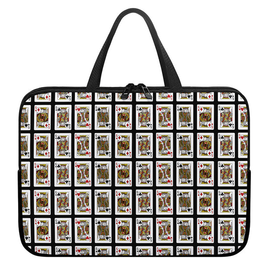 Four Kings Playing Cards Pattern Print Laptop Sleeve With Handle