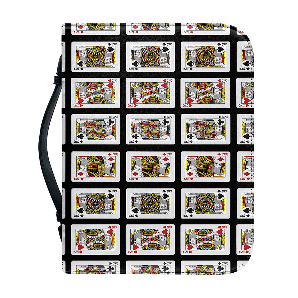 Four Kings Playing Cards Pattern Print Leather Bible Cover
