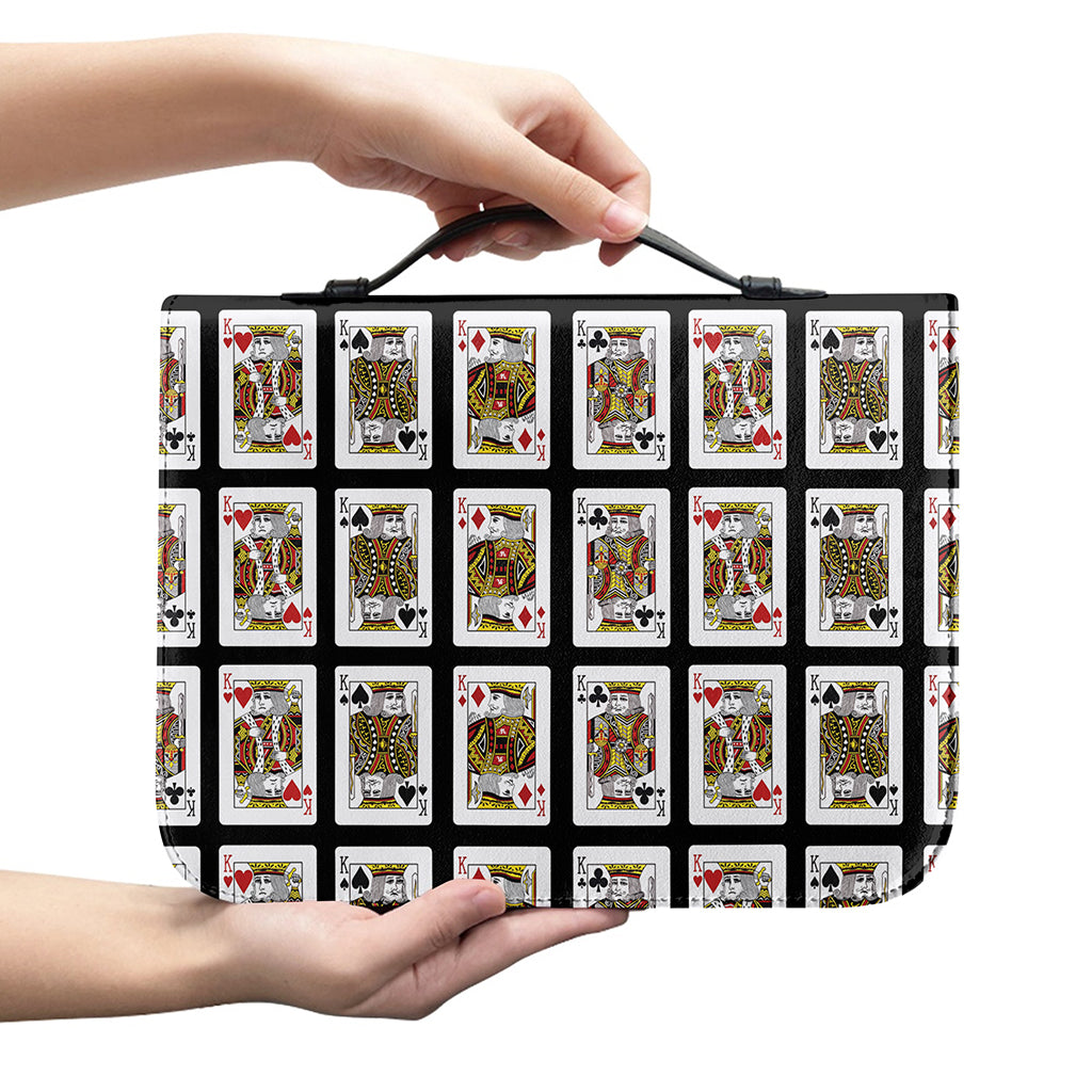 Four Kings Playing Cards Pattern Print Leather Bible Cover