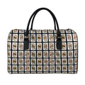 Four Kings Playing Cards Pattern Print Leather Duffel Bag