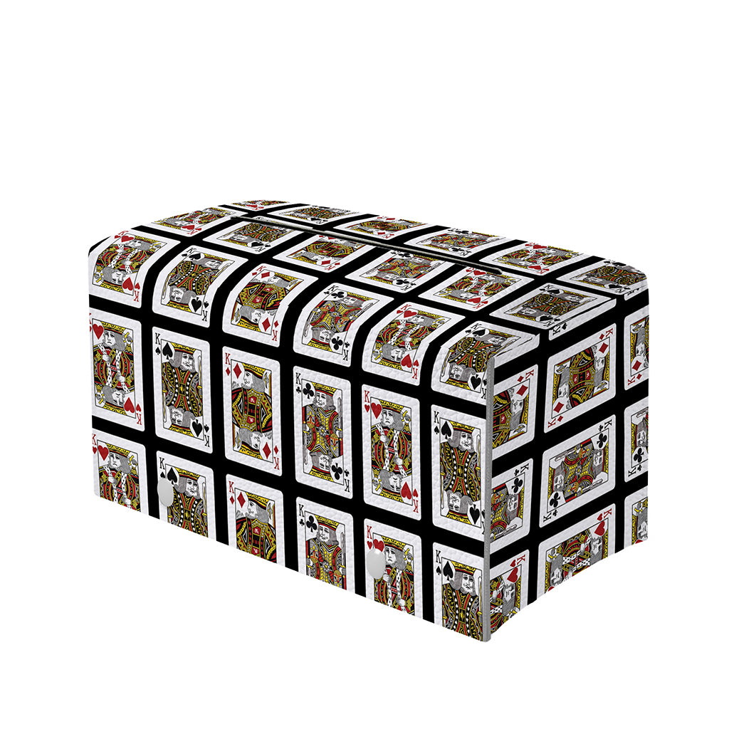 Four Kings Playing Cards Pattern Print Leather Tissue Box Cover