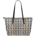 Four Kings Playing Cards Pattern Print Leather Tote Bag With Zipper