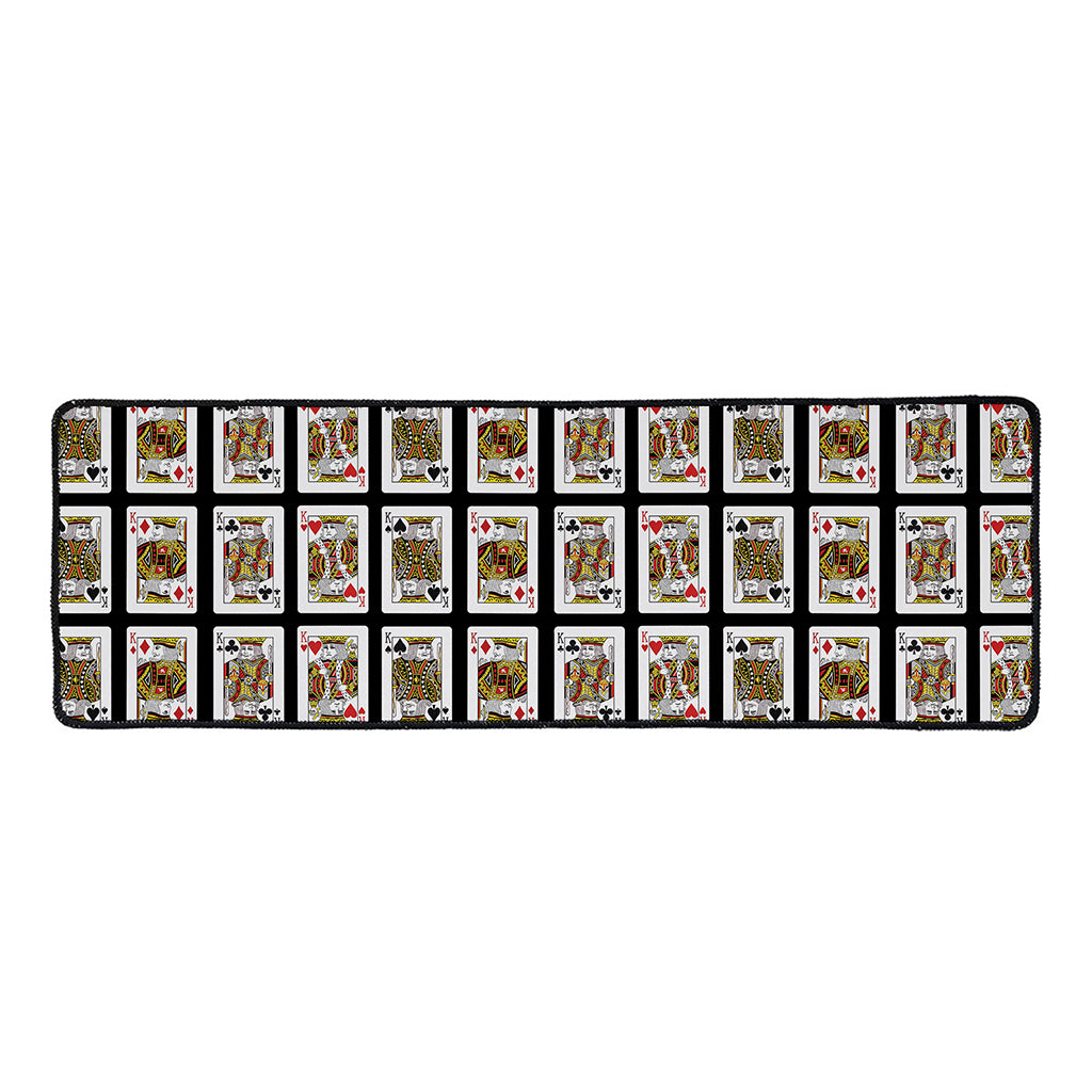Four Kings Playing Cards Pattern Print Long Kitchen Mat