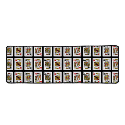 Four Kings Playing Cards Pattern Print Long Kitchen Mat