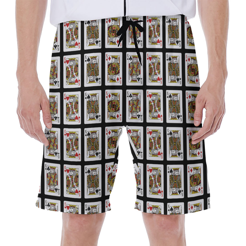 Four Kings Playing Cards Pattern Print Men's Beach Shorts