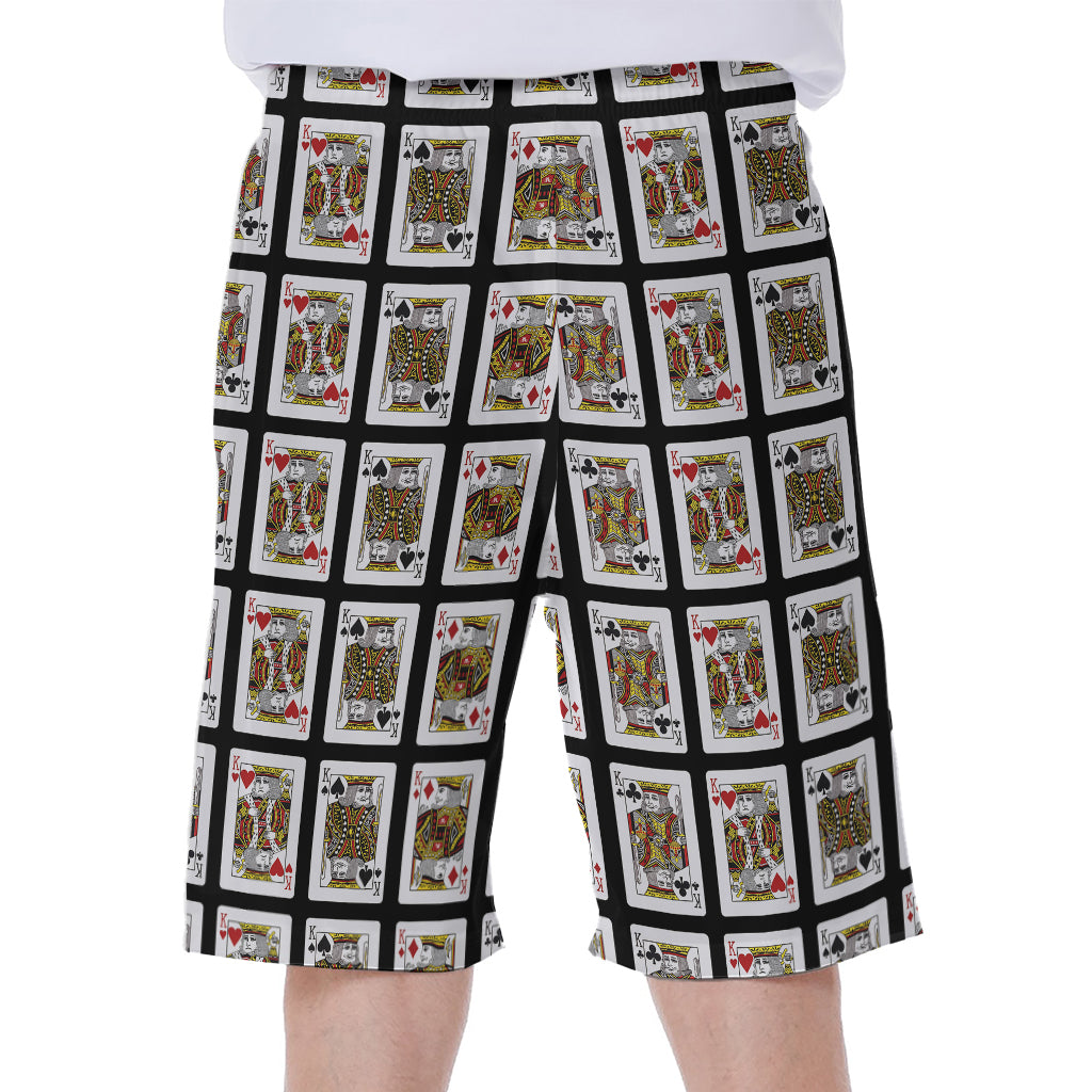 Four Kings Playing Cards Pattern Print Men's Beach Shorts