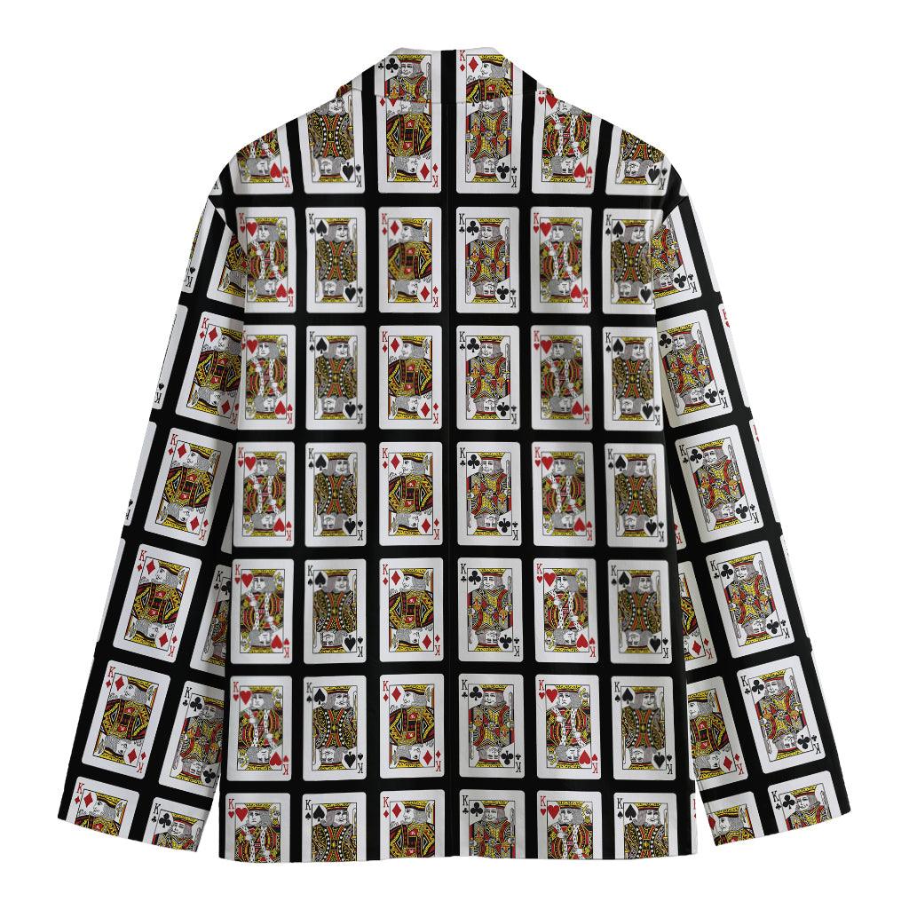 Four Kings Playing Cards Pattern Print Men's Blazer