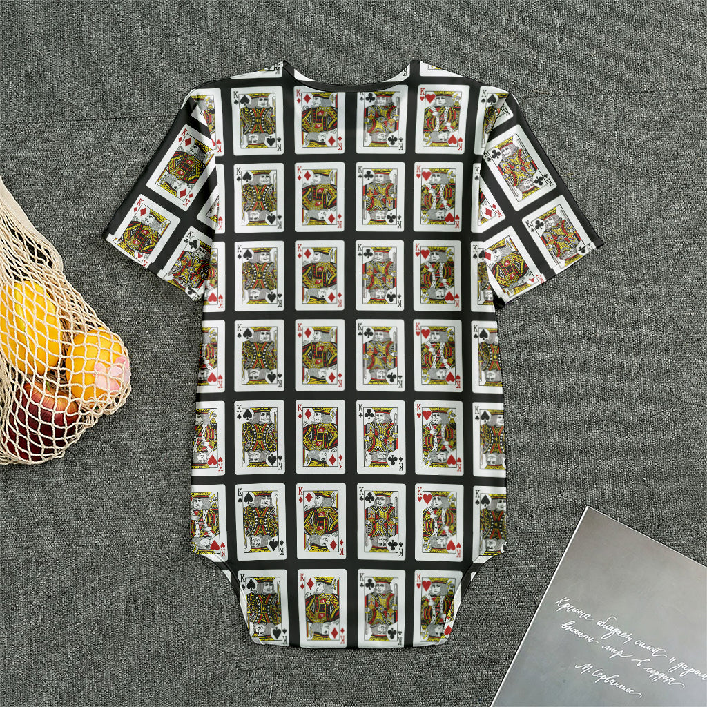 Four Kings Playing Cards Pattern Print Men's Bodysuit