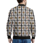 Four Kings Playing Cards Pattern Print Men's Bomber Jacket