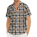 Four Kings Playing Cards Pattern Print Men's Deep V-Neck Shirt