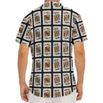 Four Kings Playing Cards Pattern Print Men's Deep V-Neck Shirt