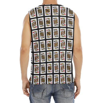 Four Kings Playing Cards Pattern Print Men's Fitness Tank Top