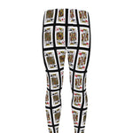 Four Kings Playing Cards Pattern Print Men's leggings