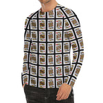 Four Kings Playing Cards Pattern Print Men's Long Sleeve Rash Guard