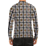 Four Kings Playing Cards Pattern Print Men's Long Sleeve Rash Guard