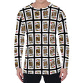 Four Kings Playing Cards Pattern Print Men's Long Sleeve T-Shirt