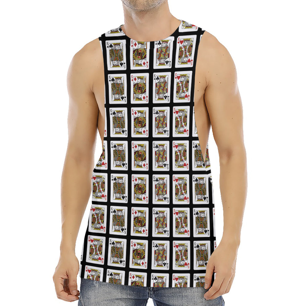 Four Kings Playing Cards Pattern Print Men's Muscle Tank Top
