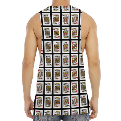 Four Kings Playing Cards Pattern Print Men's Muscle Tank Top
