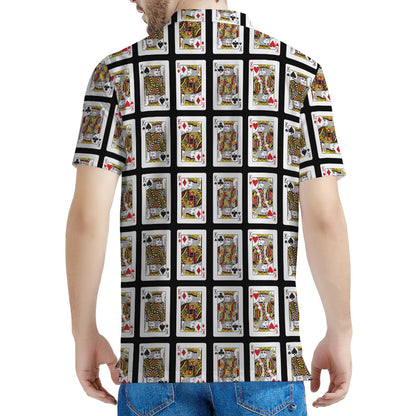 Four Kings Playing Cards Pattern Print Men's Polo Shirt