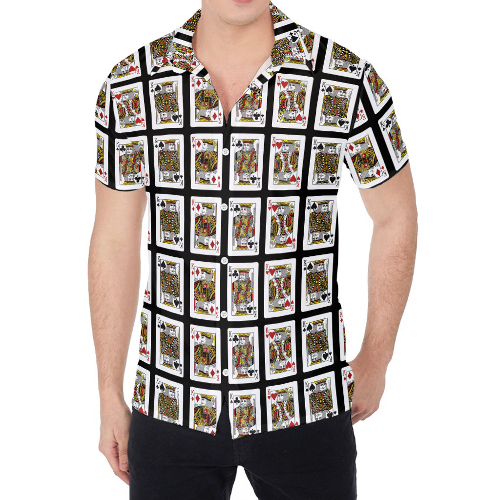 Four Kings Playing Cards Pattern Print Men's Shirt