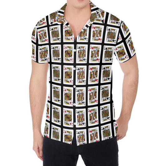 Four Kings Playing Cards Pattern Print Men's Shirt