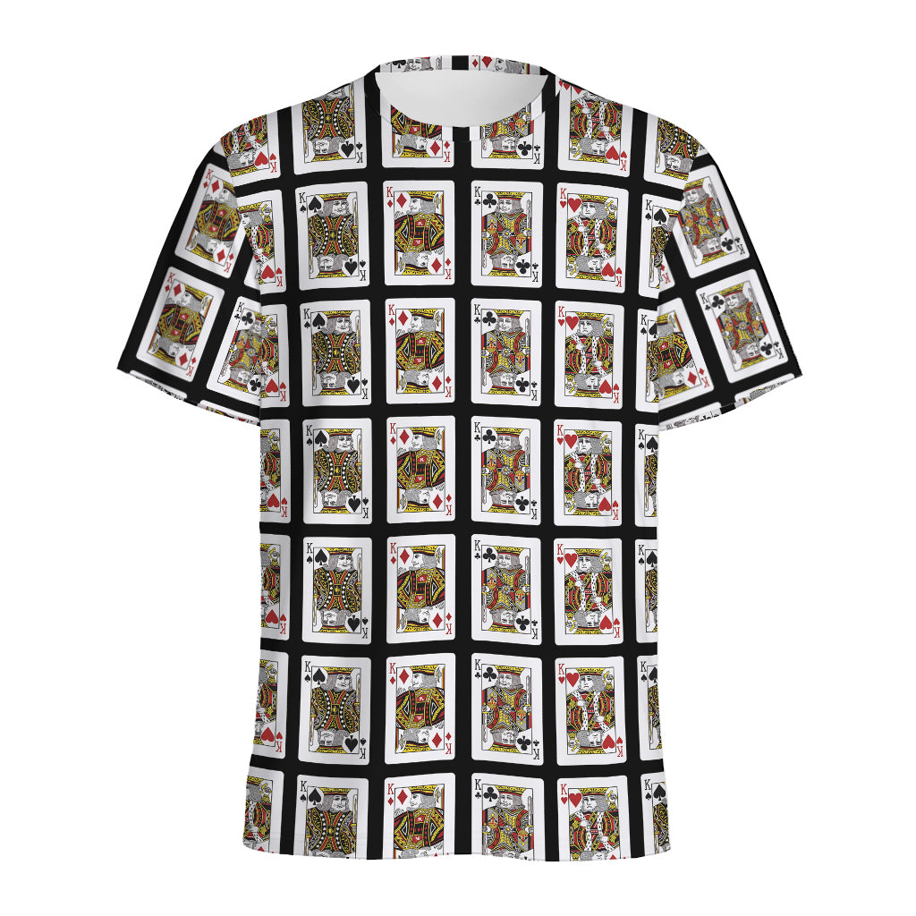 Four Kings Playing Cards Pattern Print Men's Sports T-Shirt