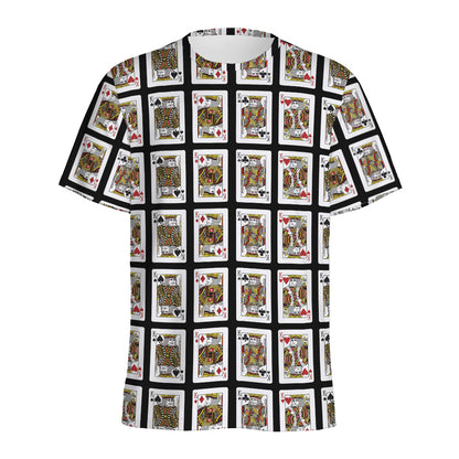 Four Kings Playing Cards Pattern Print Men's Sports T-Shirt
