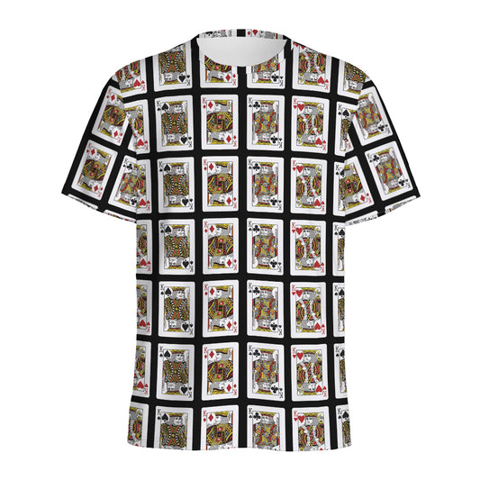 Four Kings Playing Cards Pattern Print Men's Sports T-Shirt