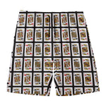 Four Kings Playing Cards Pattern Print Men's Swim Trunks