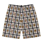 Four Kings Playing Cards Pattern Print Men's Swim Trunks