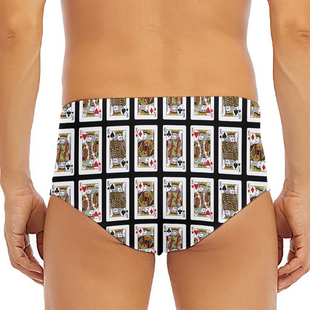 Four Kings Playing Cards Pattern Print Men's Triangle Swim Briefs