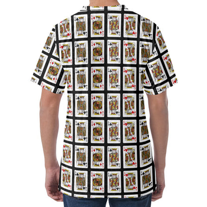 Four Kings Playing Cards Pattern Print Men's Velvet T-Shirt