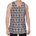 Four Kings Playing Cards Pattern Print Men's Velvet Tank Top