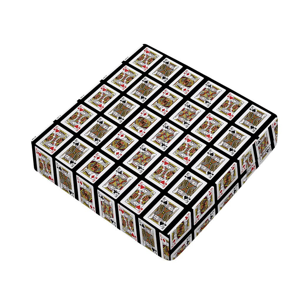 Four Kings Playing Cards Pattern Print Outdoor Seat Cushion Cover