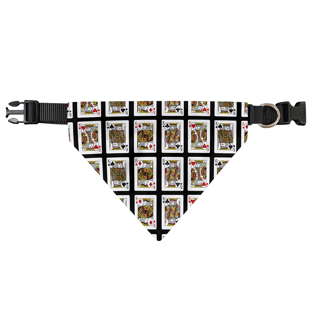 Four Kings Playing Cards Pattern Print Over The Collar Dog Bandana