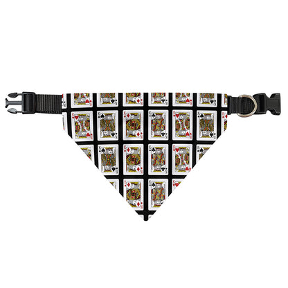 Four Kings Playing Cards Pattern Print Over The Collar Dog Bandana