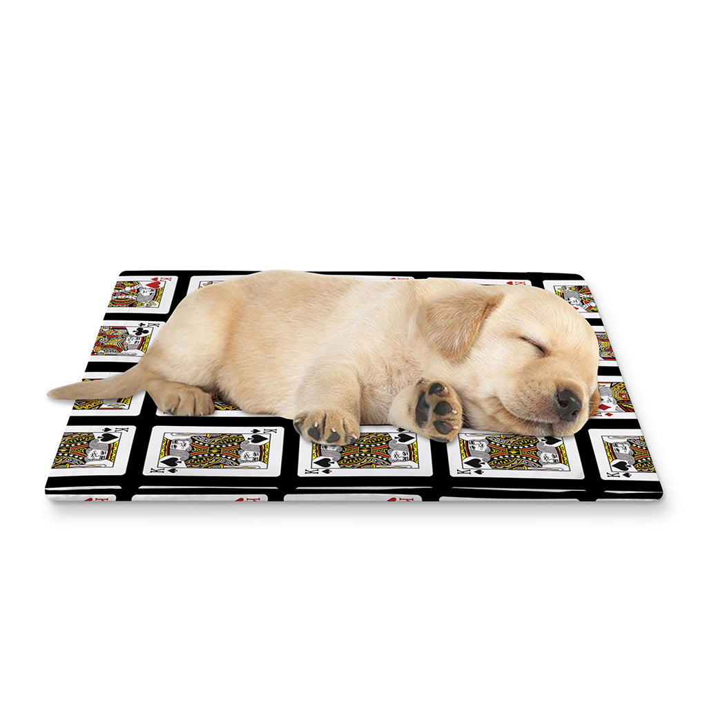 Four Kings Playing Cards Pattern Print Pet Cooling Mat Cover