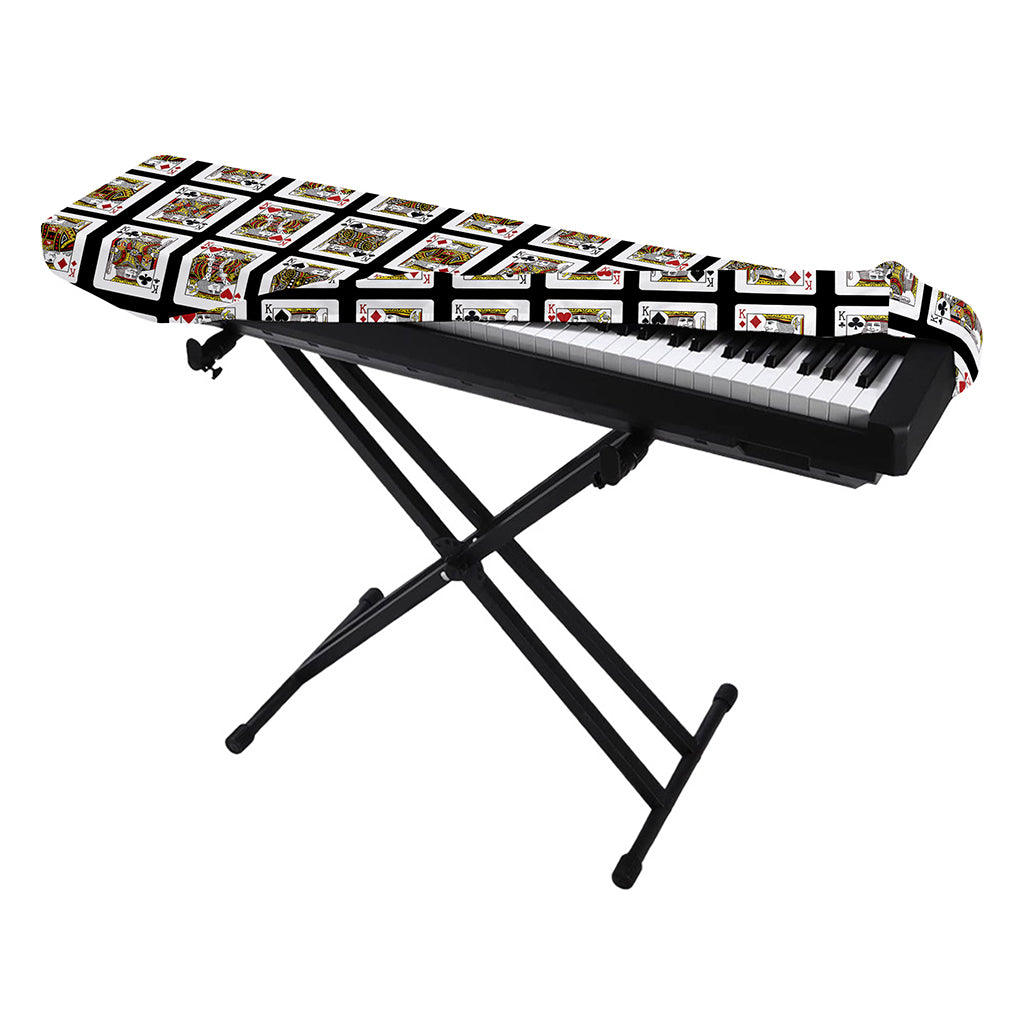 Four Kings Playing Cards Pattern Print Piano Keyboard Cover