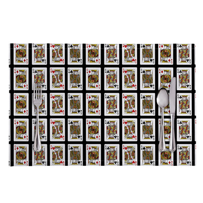 Four Kings Playing Cards Pattern Print Placemat