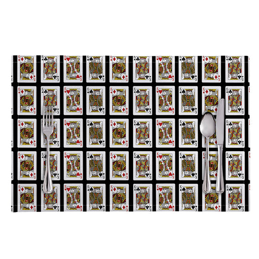 Four Kings Playing Cards Pattern Print Placemat