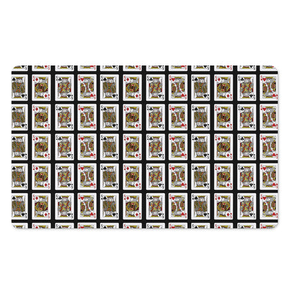 Four Kings Playing Cards Pattern Print Polyester Doormat