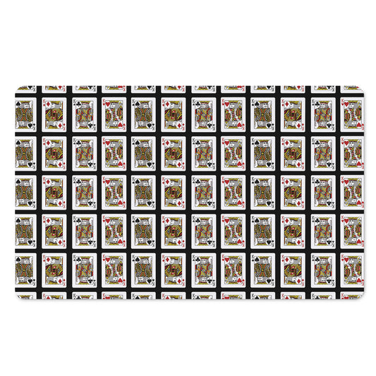 Four Kings Playing Cards Pattern Print Polyester Doormat