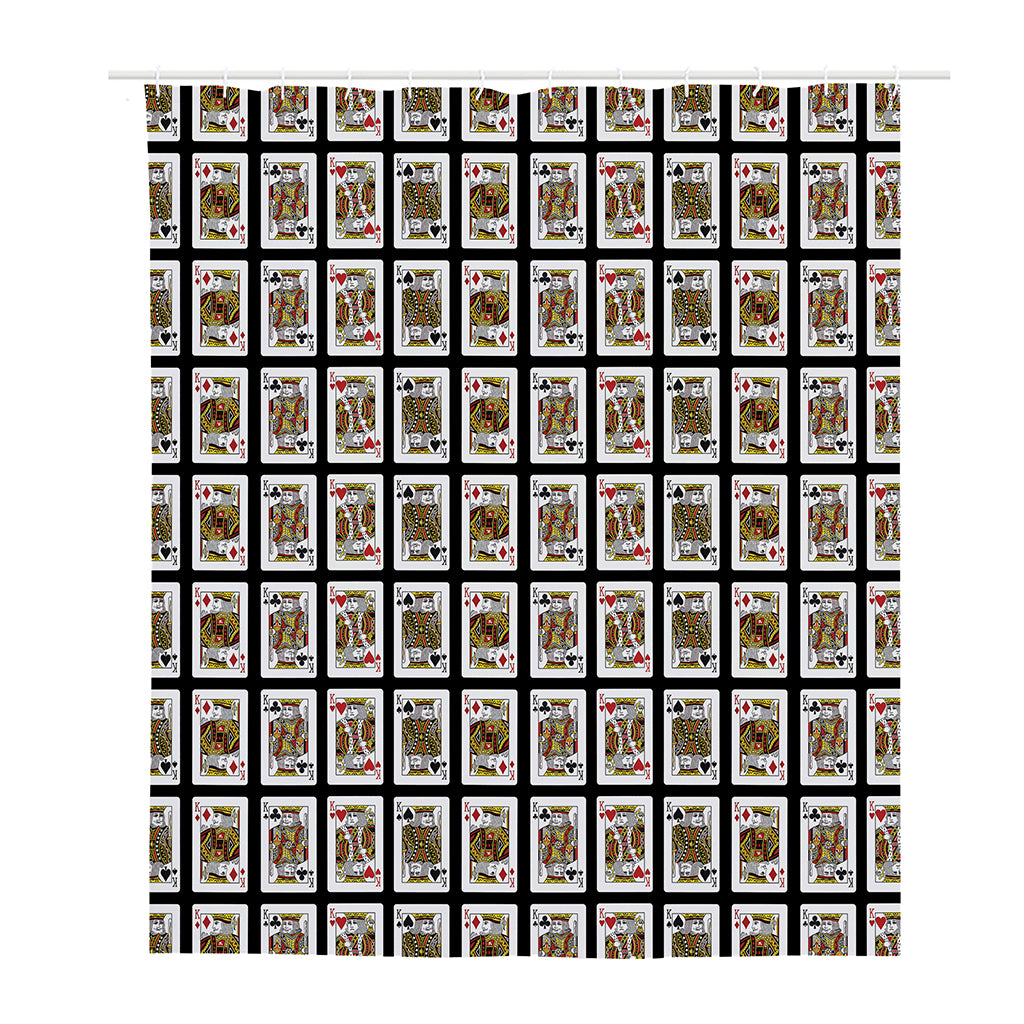 Four Kings Playing Cards Pattern Print Polyester Shower Curtain