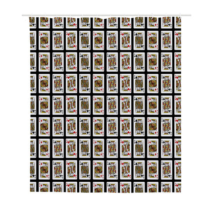 Four Kings Playing Cards Pattern Print Polyester Shower Curtain