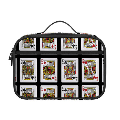 Four Kings Playing Cards Pattern Print Portable Lunch Bag