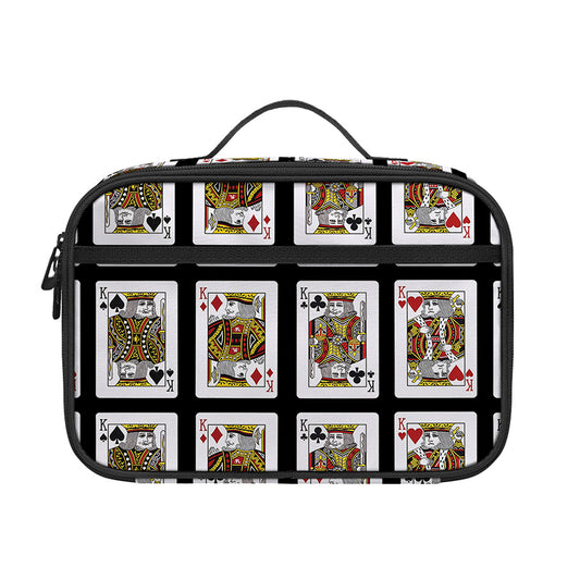 Four Kings Playing Cards Pattern Print Portable Lunch Bag