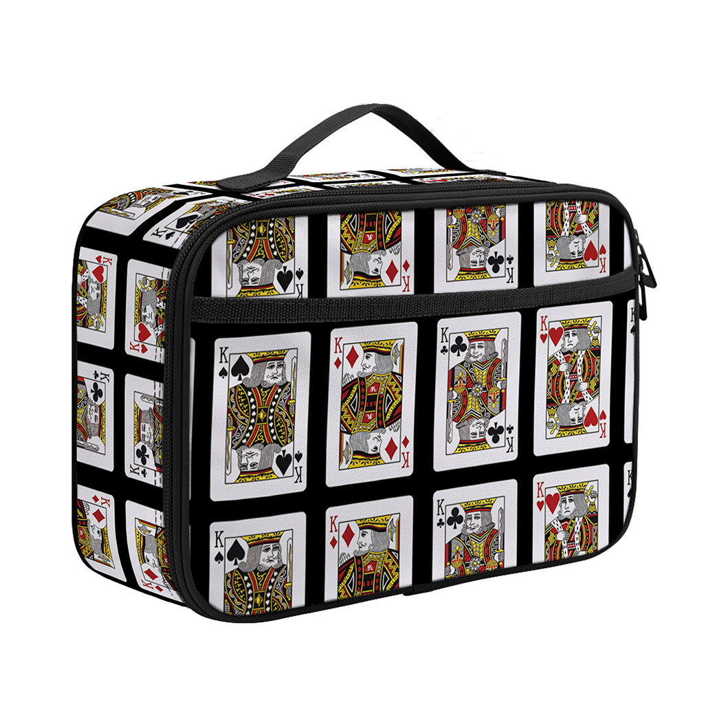 Four Kings Playing Cards Pattern Print Portable Lunch Bag