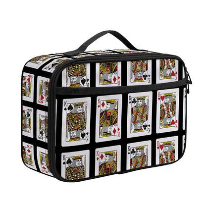 Four Kings Playing Cards Pattern Print Portable Lunch Bag