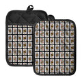 Four Kings Playing Cards Pattern Print Pot Holders With Pocket